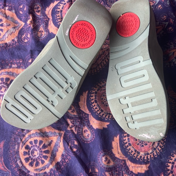 Fitflop Women's Light Gray Open-Toe Mules - Picture 3 of 9